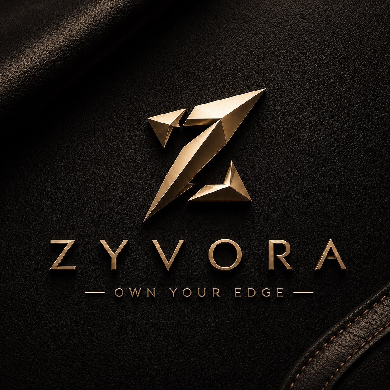 Zyvora gold logo and Own Your Edge tagline